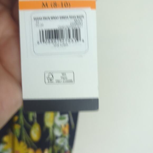 NWT Cottagecore Faux Wrap Maxi Patchwork Dress Ruffles Tiered Women's 8/10 - Picture 4 of 11